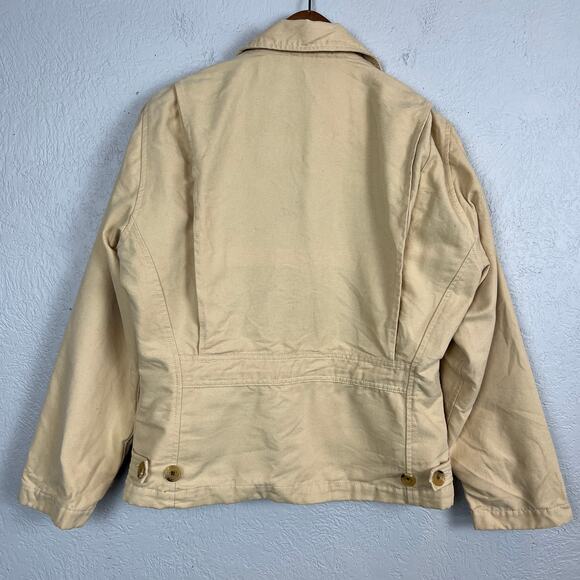 Eddie Bauer 2008 Goose Down Jacket Parka Full Zip Tan Leather Trim - XS - Picture 4 of 5